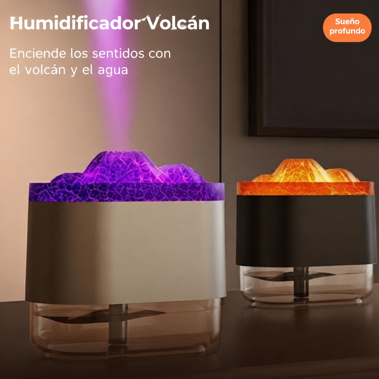 Humidificador Volcán con Luz LED - Ambiente Fresco y Decorativo