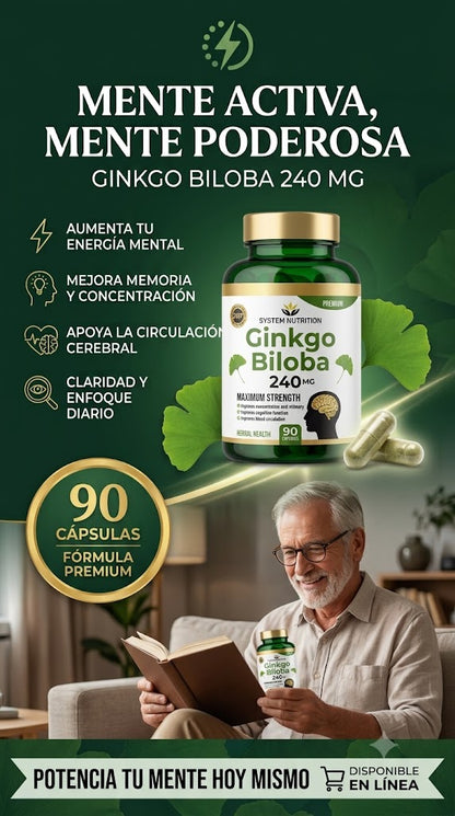 💚 Ginkgo Biloba 240 mg — System Nutriti | Memoria & Concentración