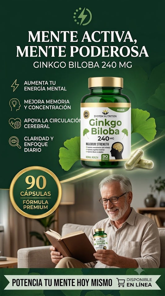 💚 Ginkgo Biloba 240 mg — System Nutriti | Memoria & Concentración