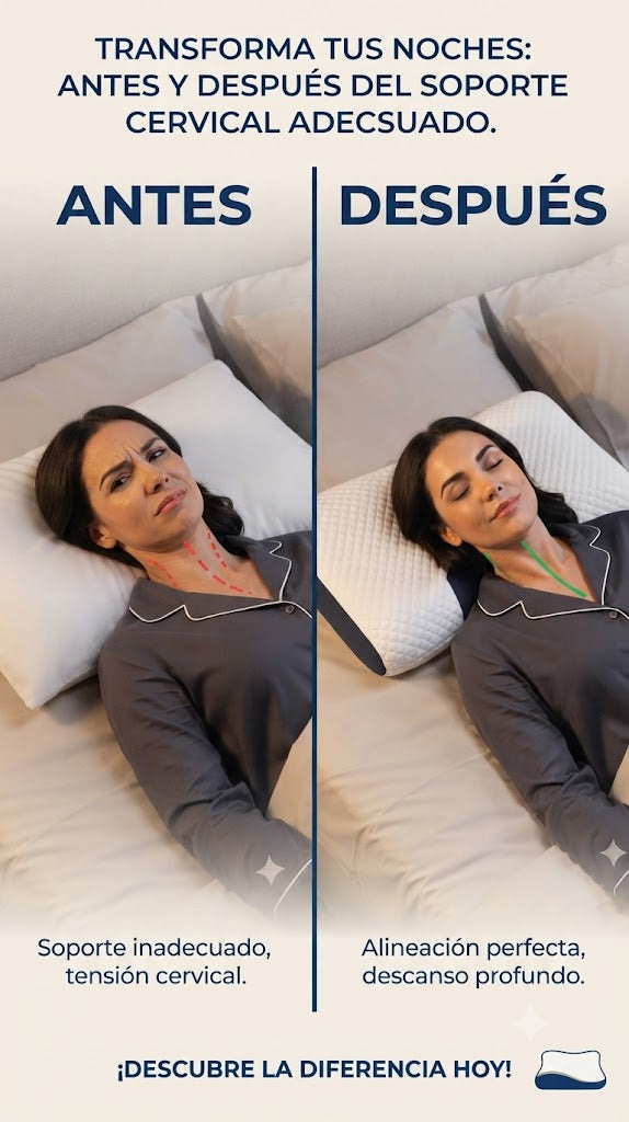 Almohada Ergonómica de Memory Foam – Soporte Cervical Premium