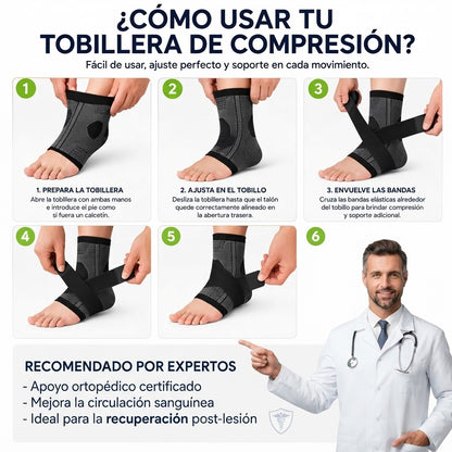TOBILLERA DE COMPRESIÓN CON BANDAS ELÁST