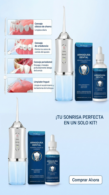 Combo Irrigador Bucal + Armadura Dental — Limpieza Profunda en Casa