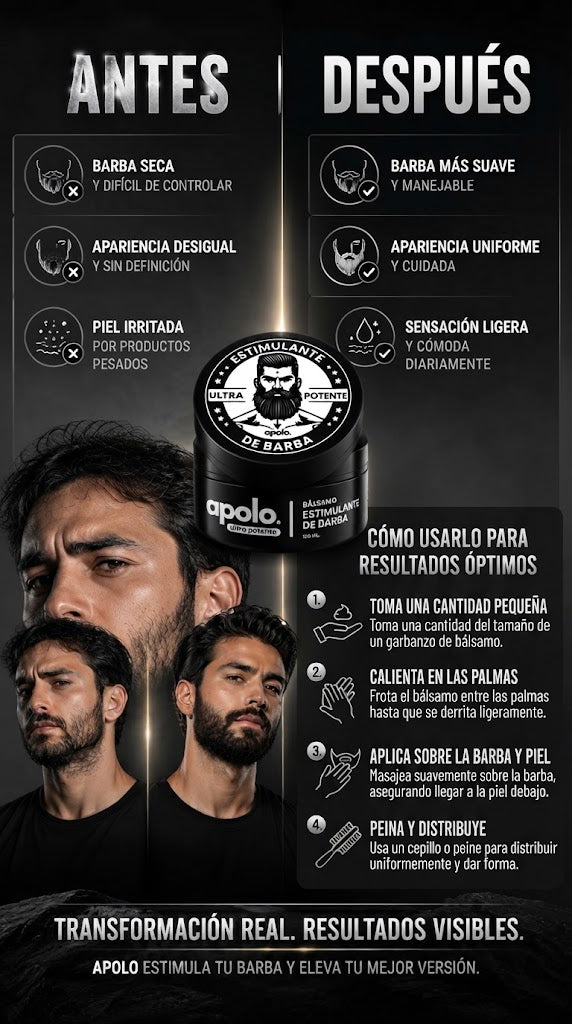 Apolo Ultra — Estimulante de Barba para Hombres