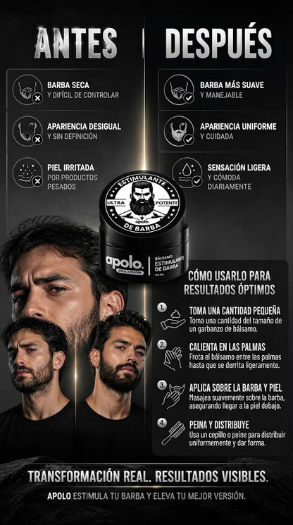 Apolo Ultra — Estimulante de Barba para Hombres