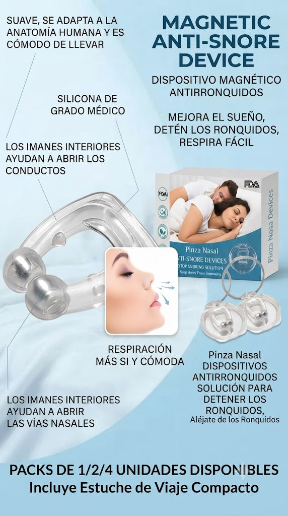 Clip Nasal Magnético Antironquidos (4 unidades)