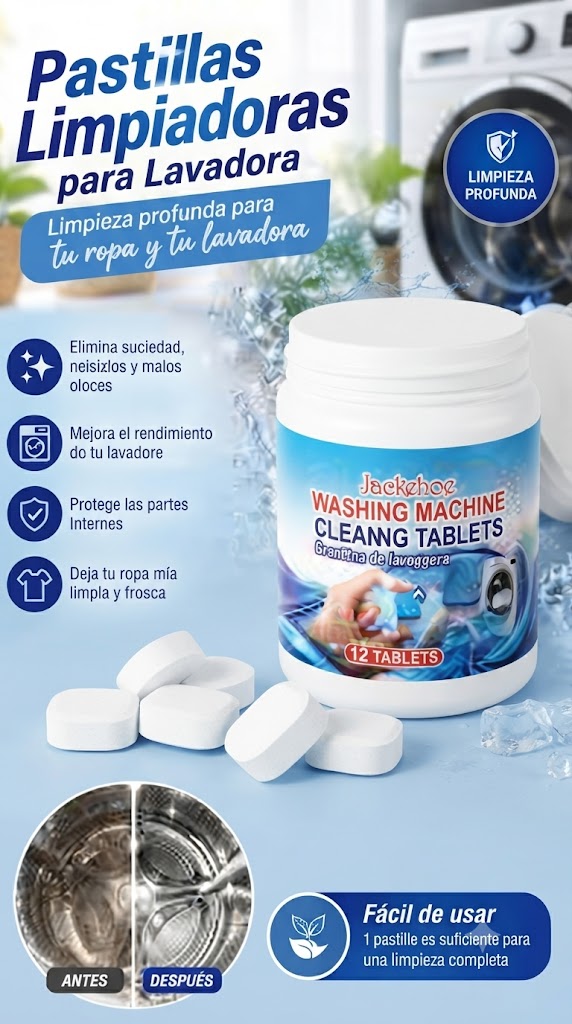 Pastillas Limpia Lavadora x12 Jackehoe