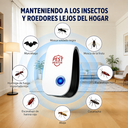 Repelente Ultrasónico de Plagas — Elimina Ratones, Insectos