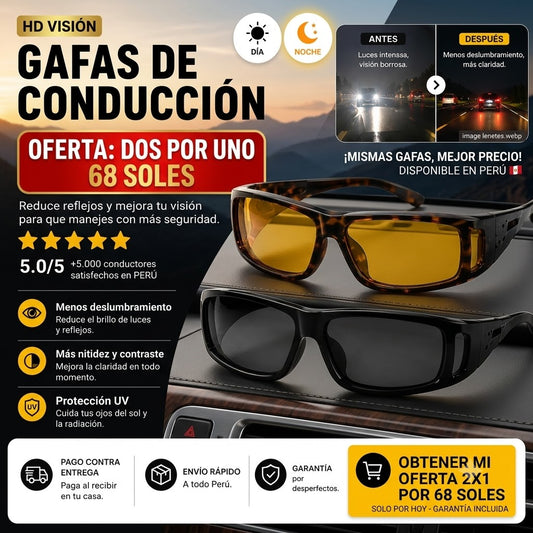 Lentes Vision HD 2en1 Dia y Noche